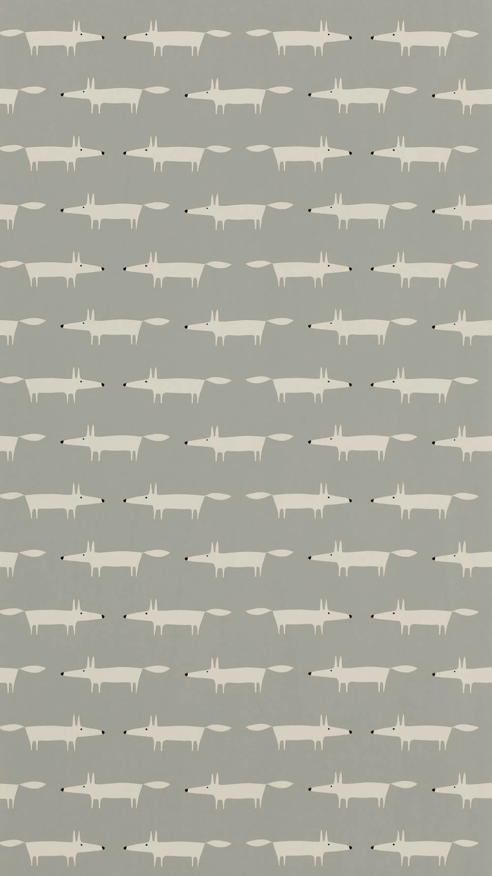 Tapete Fuchstapete Little Fox Scandi Tiere grau weiß NSWA110838