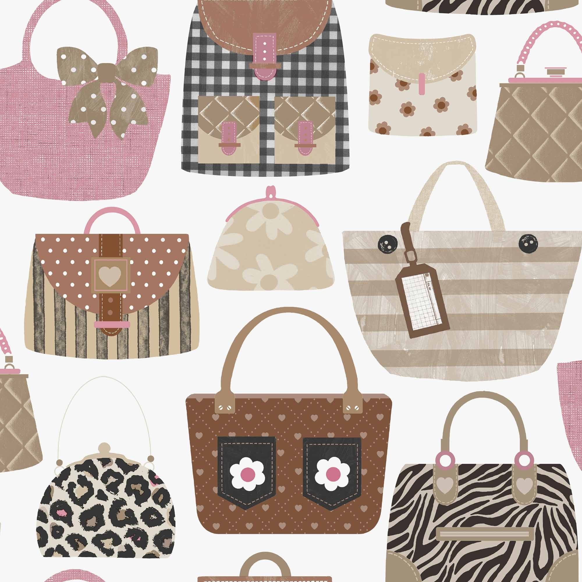 Tapete Mode Handtaschen weiß Vlies G78582