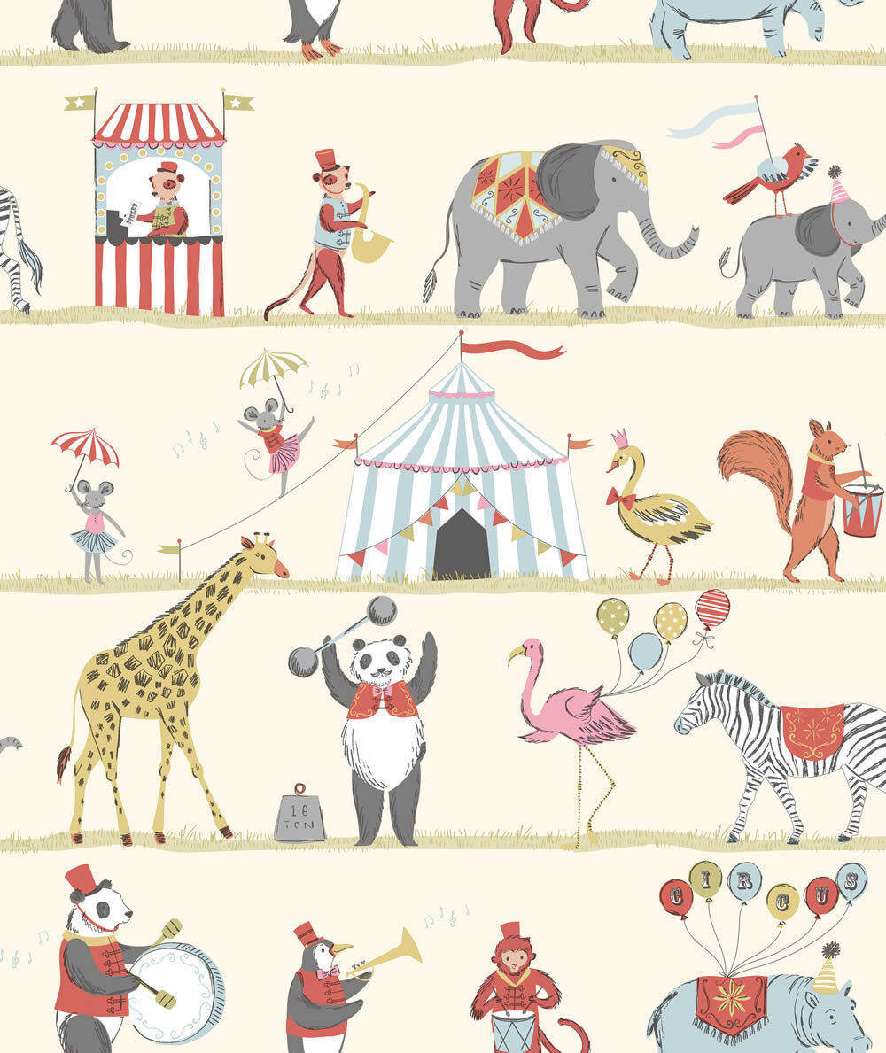 Non-woven wallpaper circus colourful