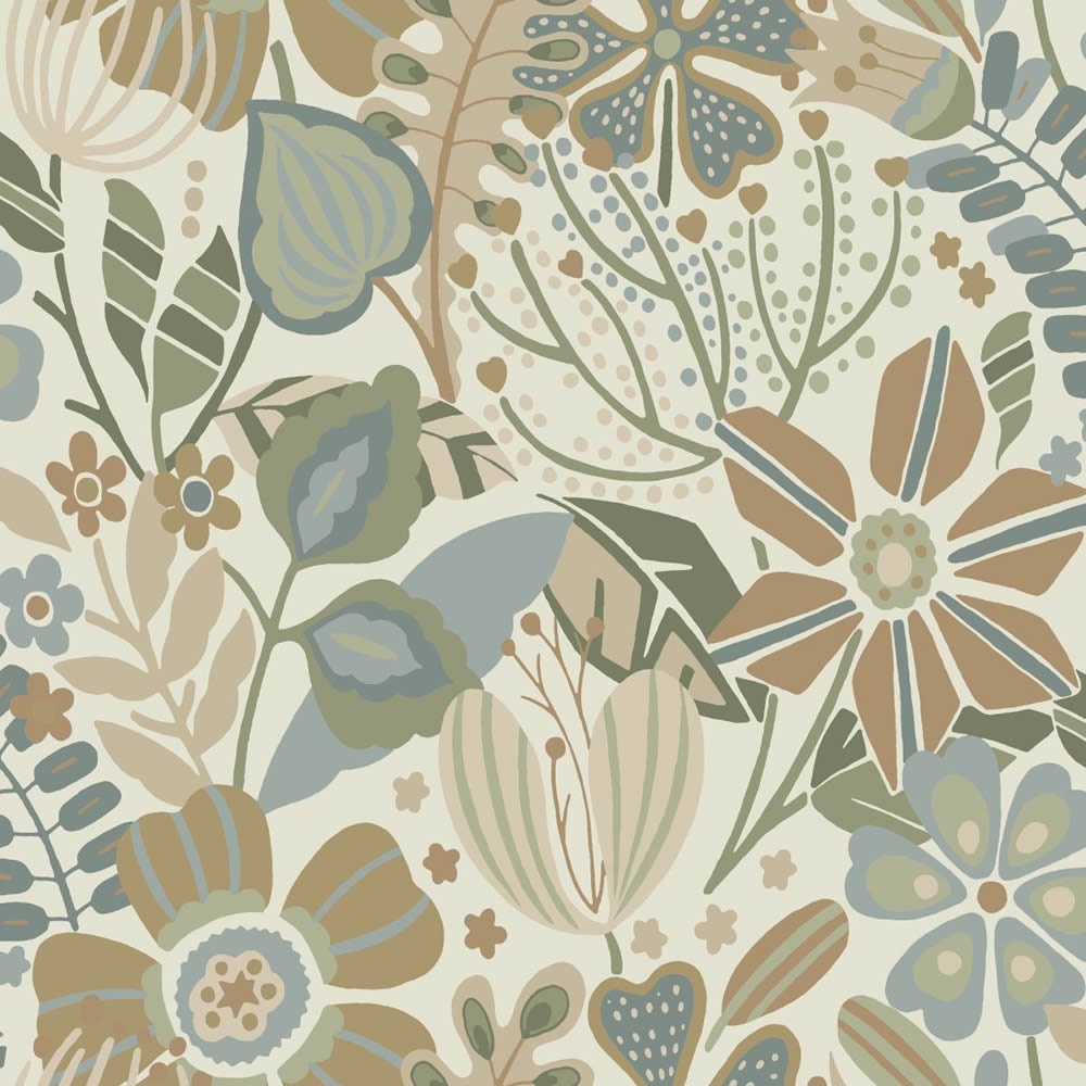 Flower wallpaper Floral non woven beige 139676