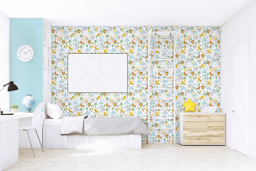 Zoomotive jungle wallpaper white and colorful Little Love AS Creation 381152-8-381152.1M