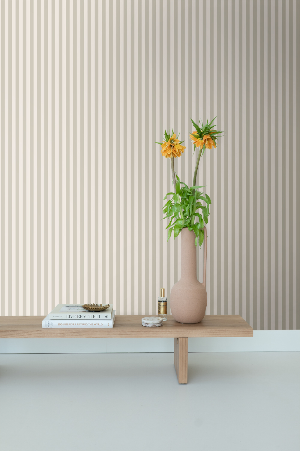 Tapete Streifen Tapete sandbeige minimalistisch Vlies 130955