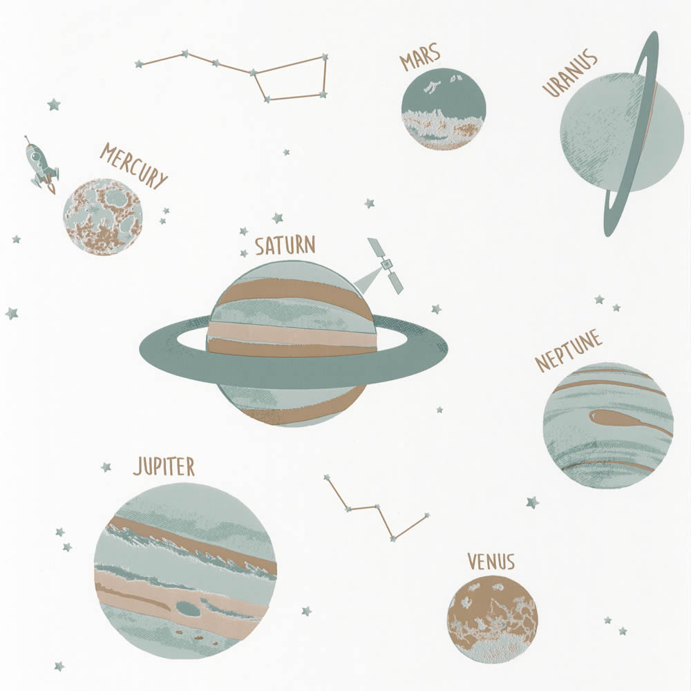 Wallpaper non-woven white green brown planets Our Planet-36-OUP101907102.1M