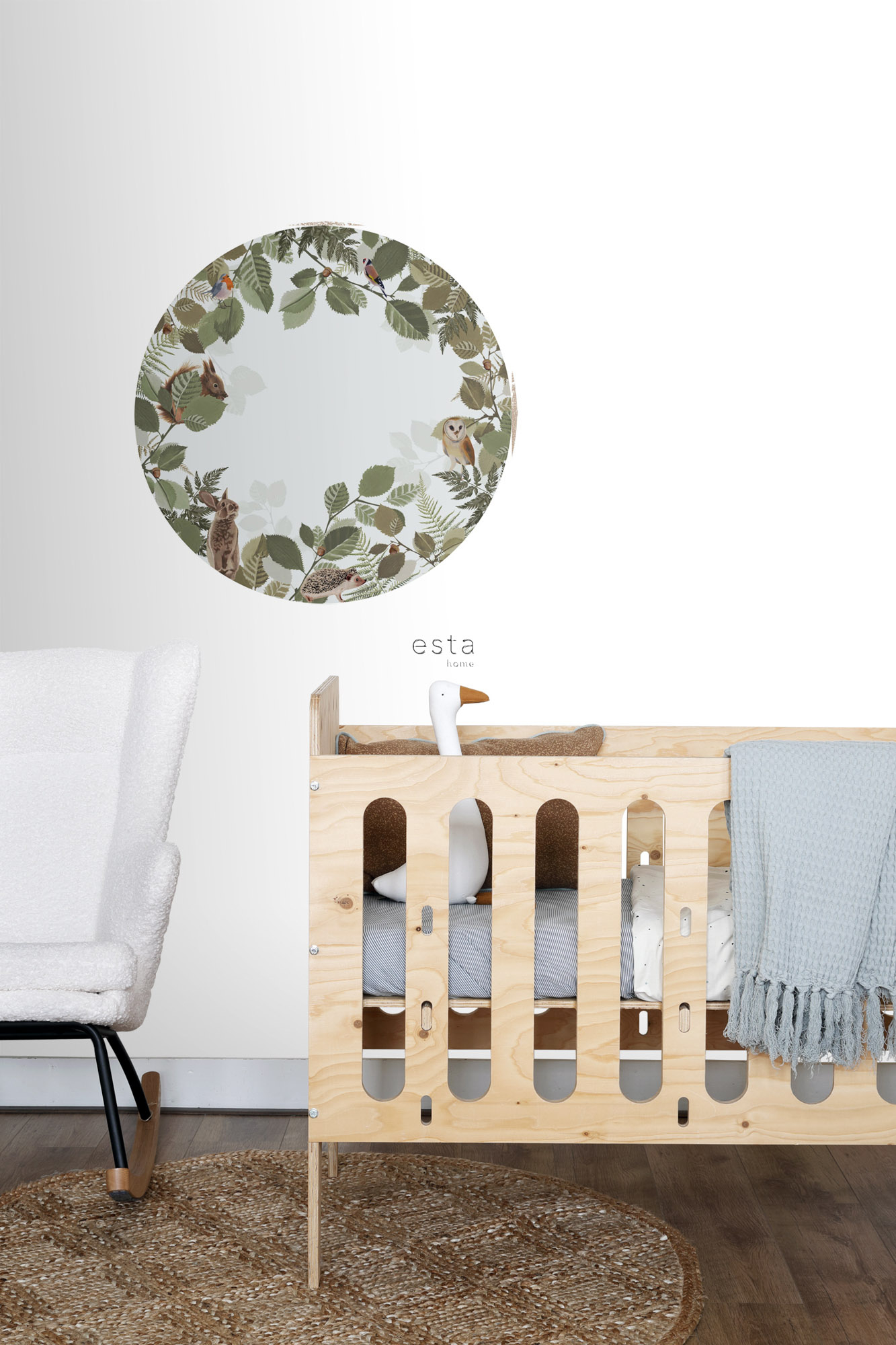 Wandbild Waldtiere Blätter grün 70 cm 159069