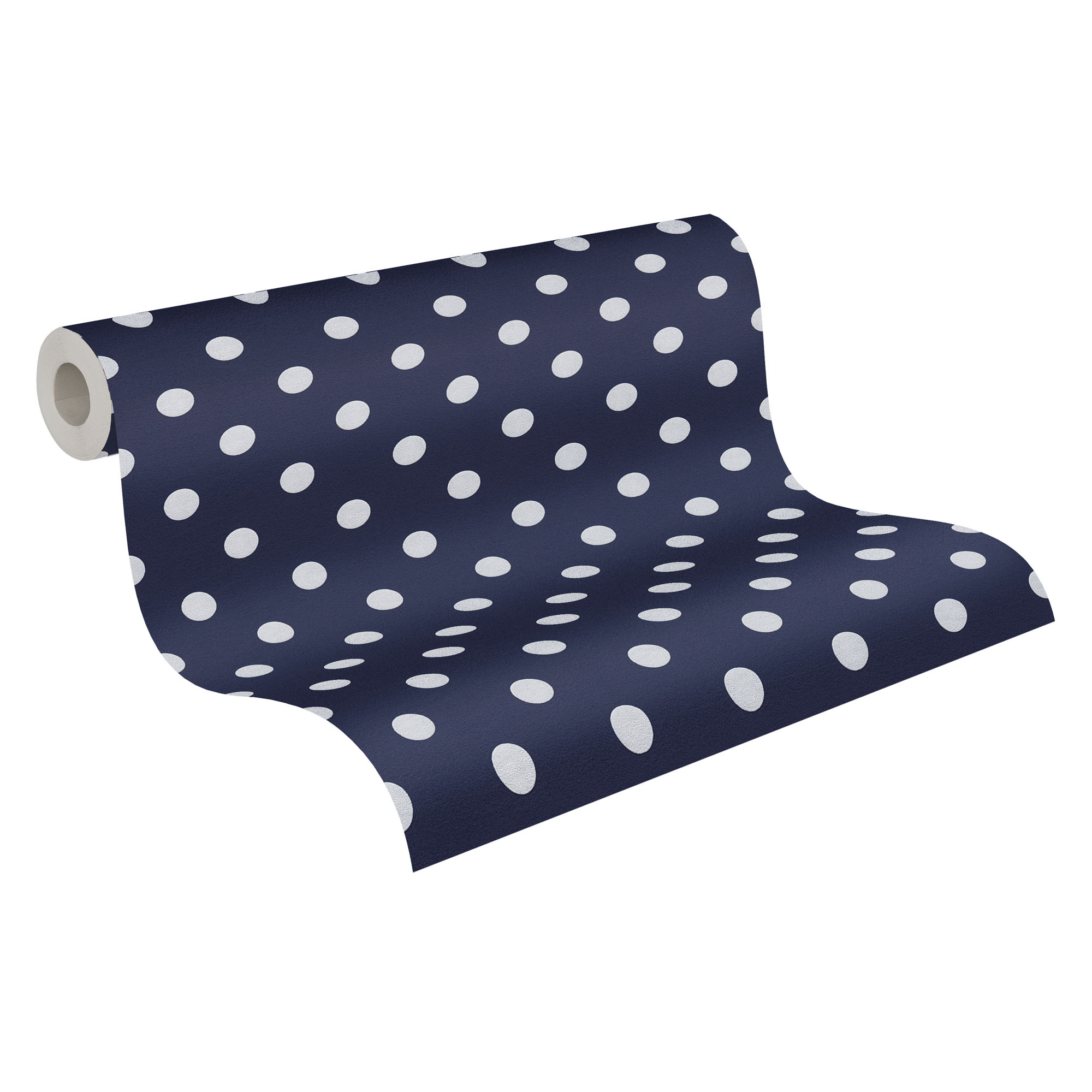 Tapete Punktetapete Polka Dots marineblau weiß Vlies 363368