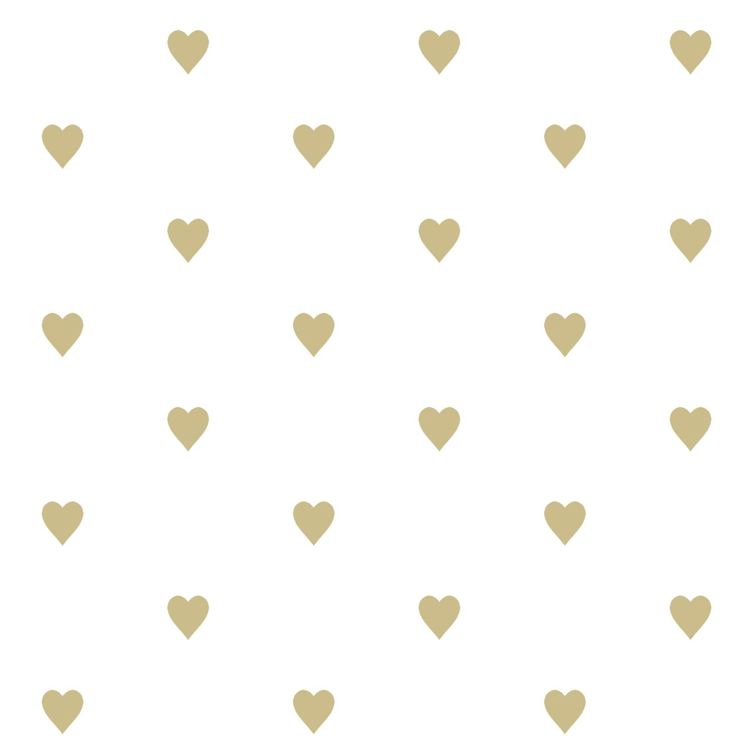 Tapete Herzen gold glänzend weiß Vlies 347679