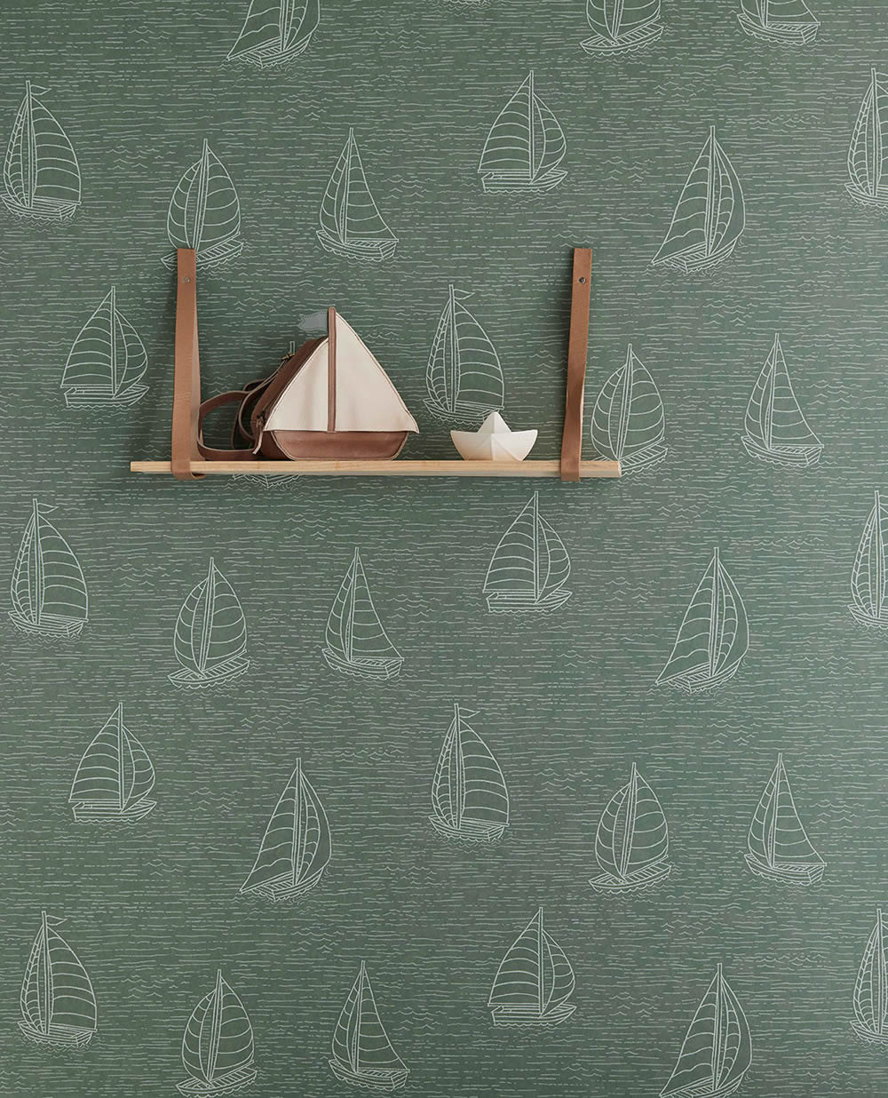 sailing boats ships in the sea non-woven wallpaper green Explore Eijffinger 323015-55-323015