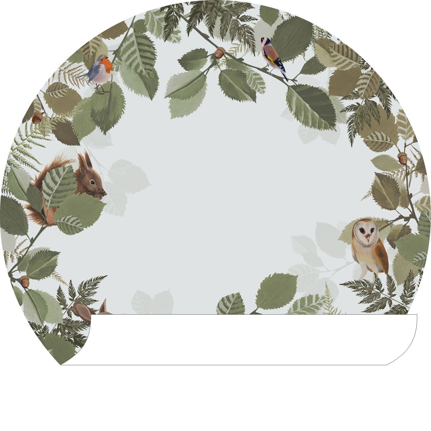 Wandbild Waldtiere Blätter grün 70 cm 159069