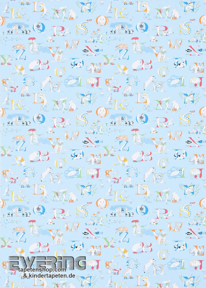 Papier Hell-Blau Buchstaben-Zoo