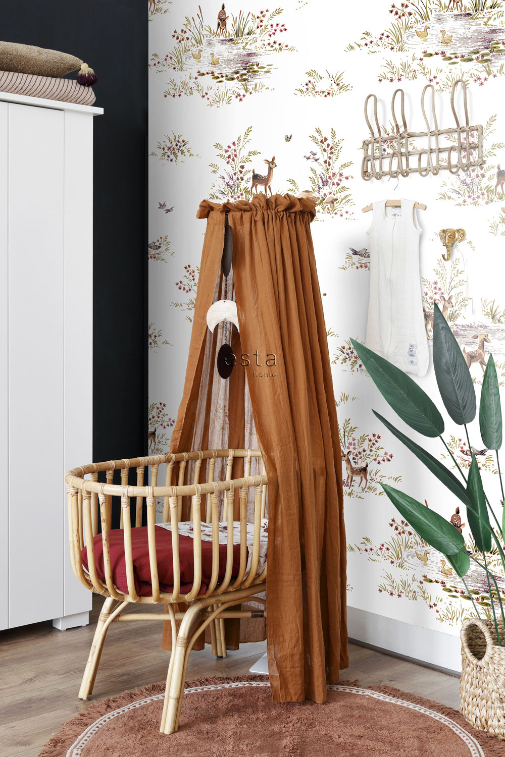 Wandbild Rehe Wald Bambi Vlies weiß 200 x 279 cm 159055