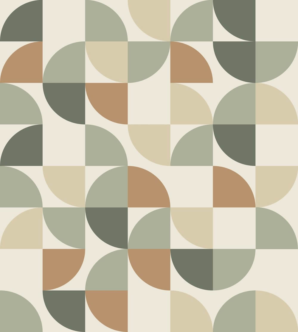 250 x 279 cm mural graphic pattern shapes beige 159388