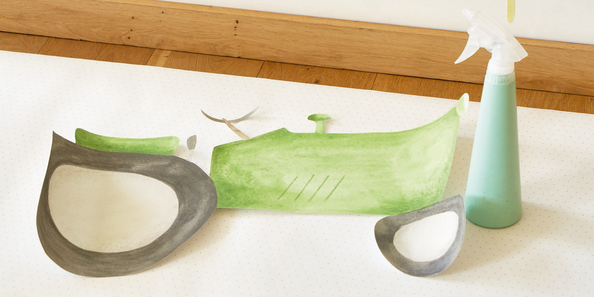 Ein grüner Traktor als Wandtattoo für das Kinderzimmer.