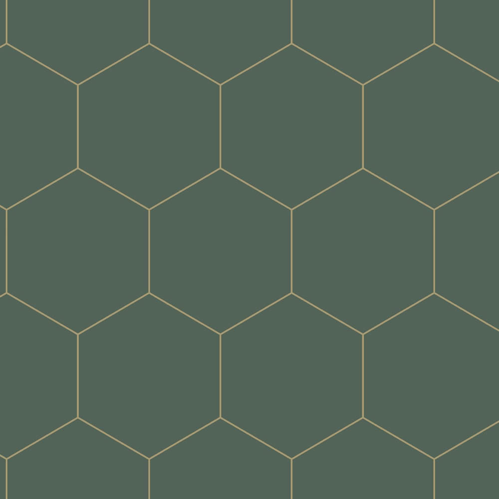 Tapete mit geometrischem Wabenmuster grün Vlies 139228