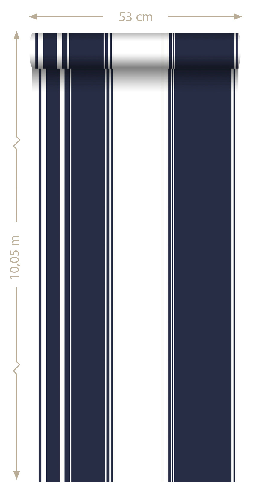 Vliestapete Streifen marineblau klassisch 136417