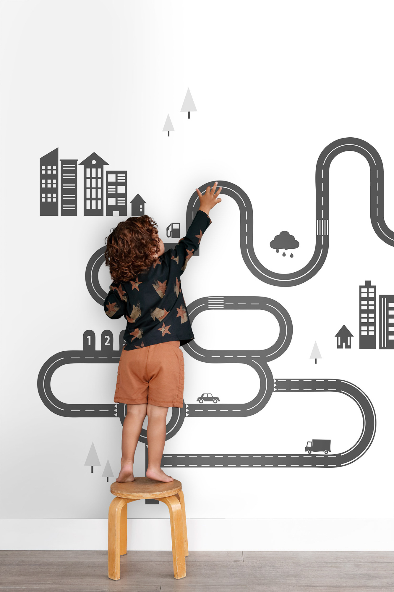 Wandbild Straße schwarz weiß 139.5 x 279 cm 158835