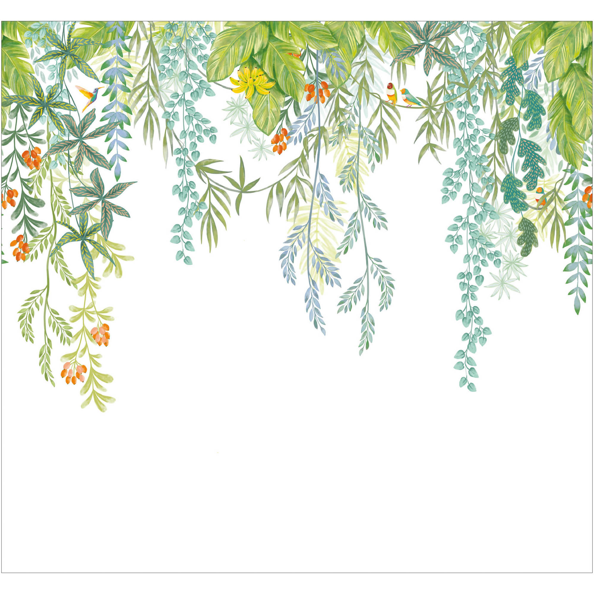 Wandbild M Muster oben Kletterpflanze tropisch 300 cm x 280 cm