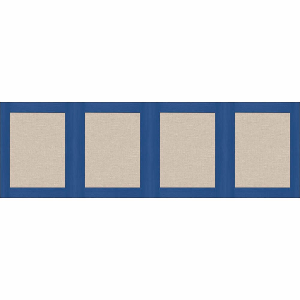 Wandbild S Juteoptik Bordüre glatte Oberfläche blau beige PMW105226060