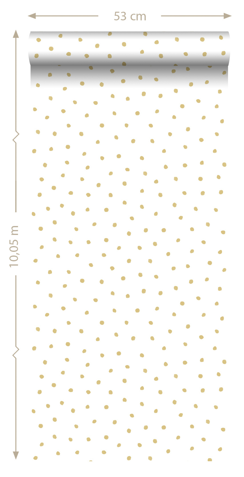 Punktetapete gold weiß Vlies 138937
