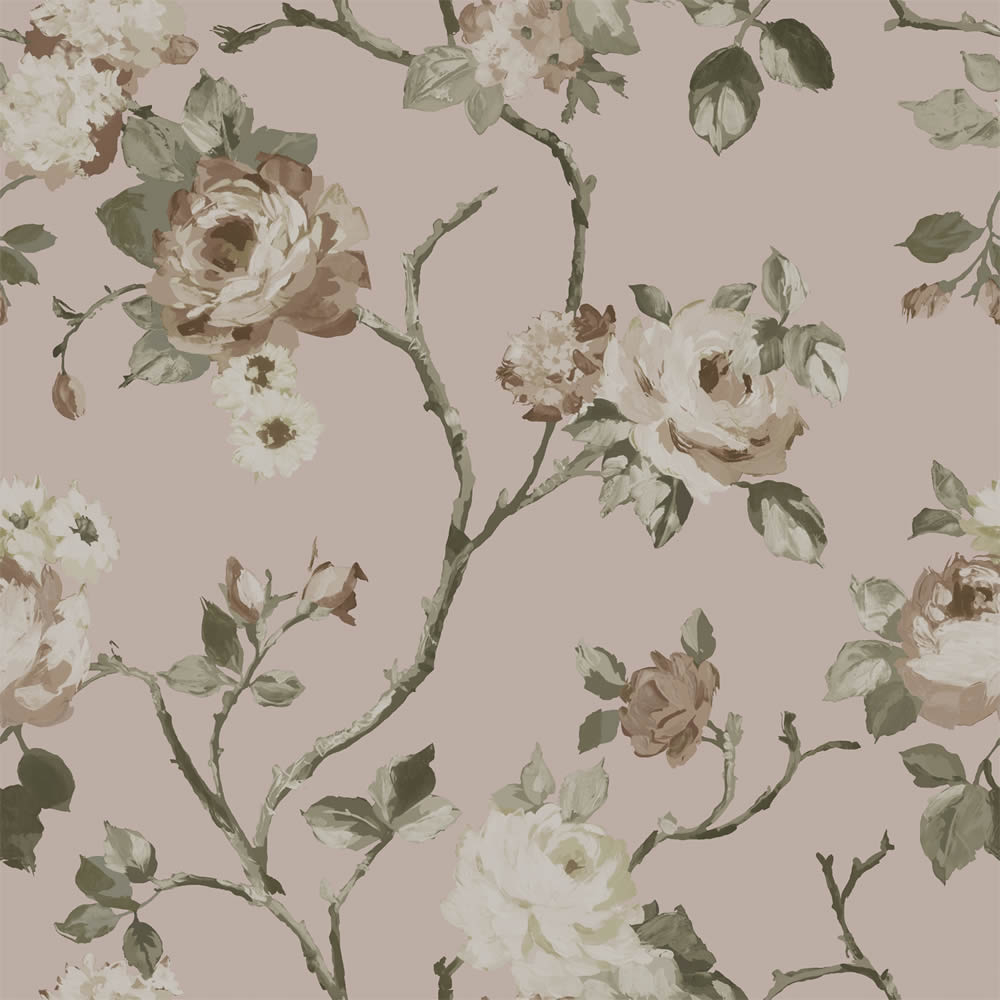 Non-woven wallpaper rose tendrils pink 139407