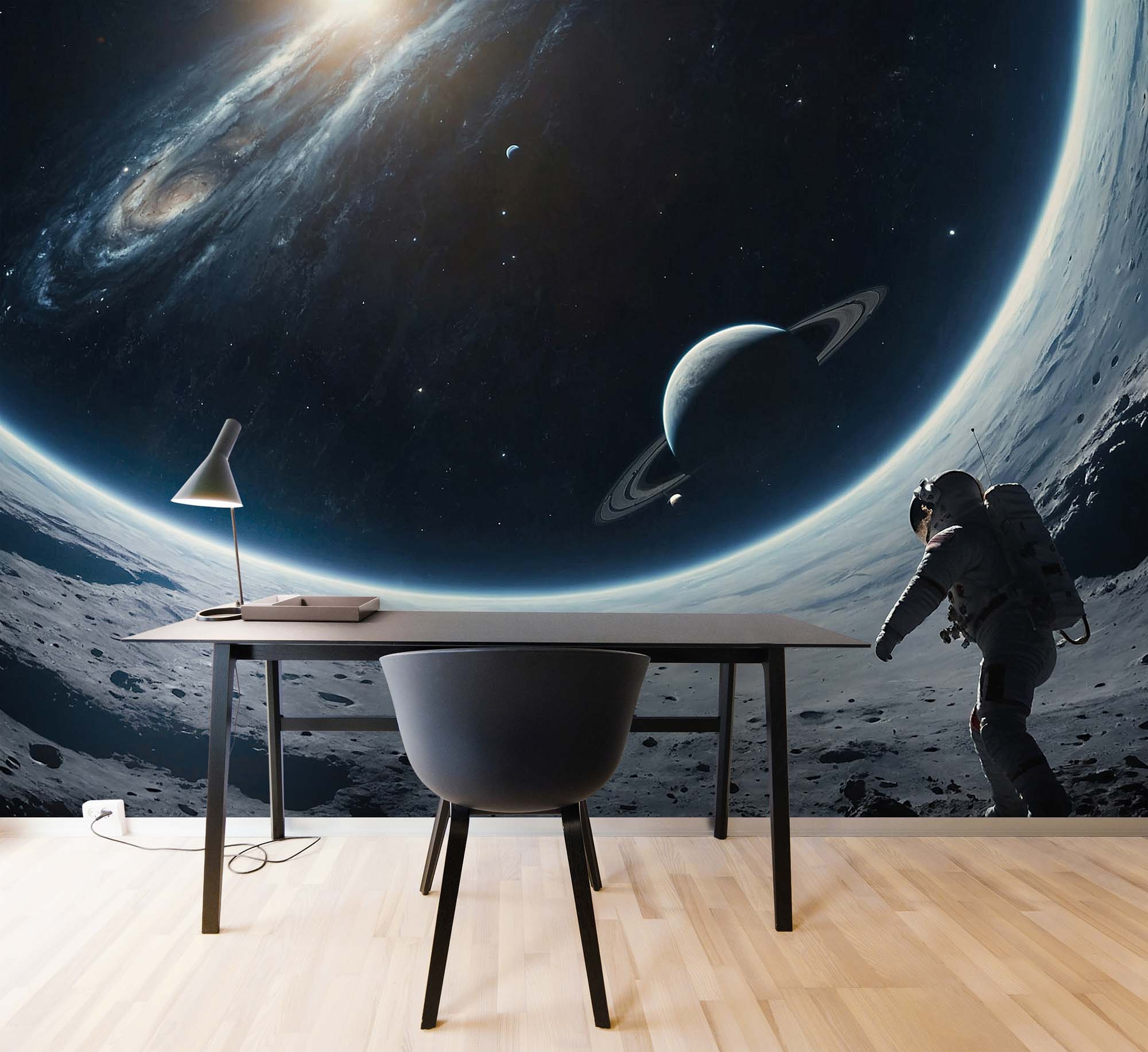 Wandbild Weltall Astronaut schwarz 424 x 250 cm G45470