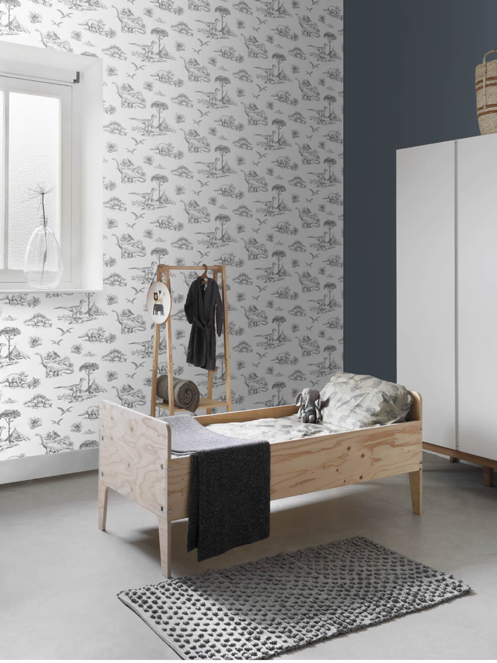Black and white non-woven wallpaper Stone Age Woodland Rasch Textil 139269-23-139269.1M
