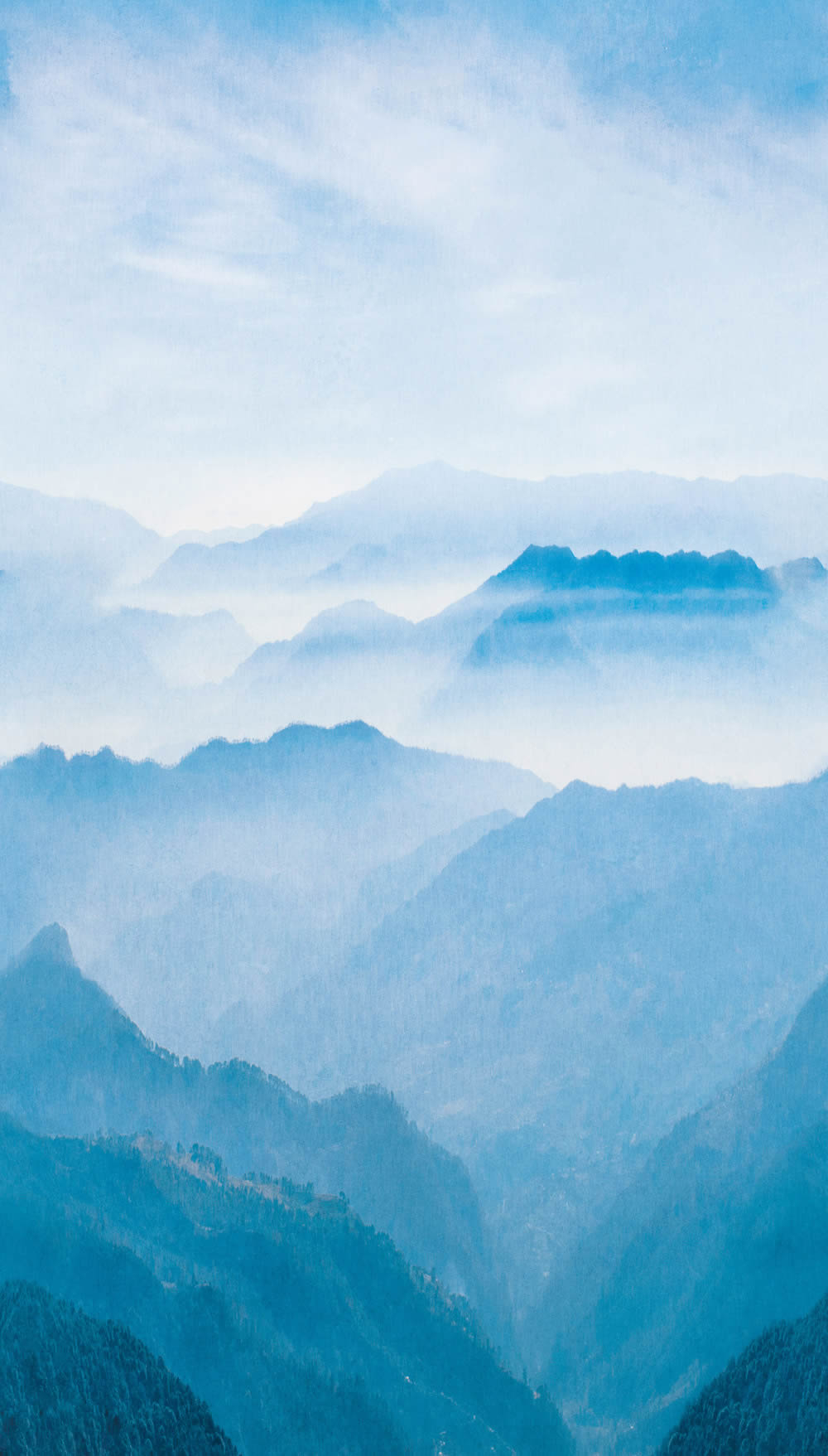 Fototapete 159 x 280 cm Berge Landschaft Himmel blau ML1101