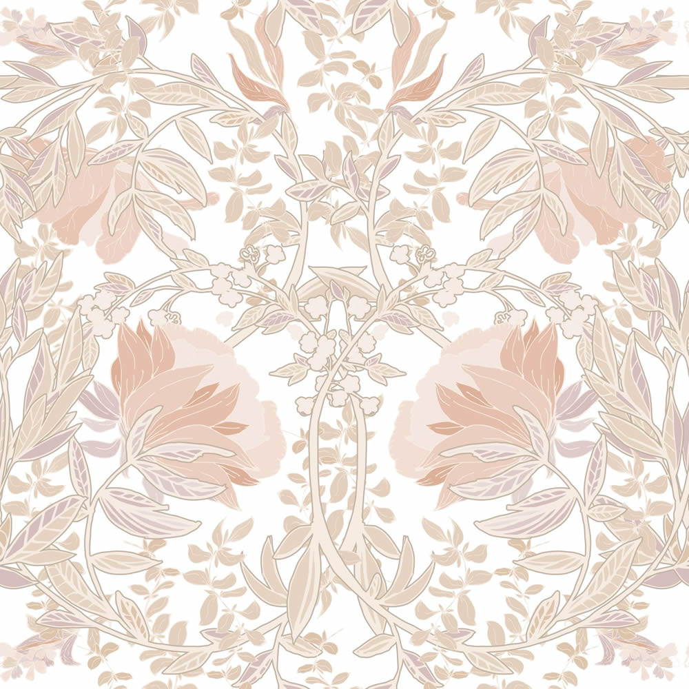 Non-woven wallpaper floral vines white 139613