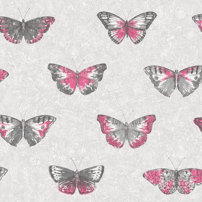 Non-woven wallpaper animals pink