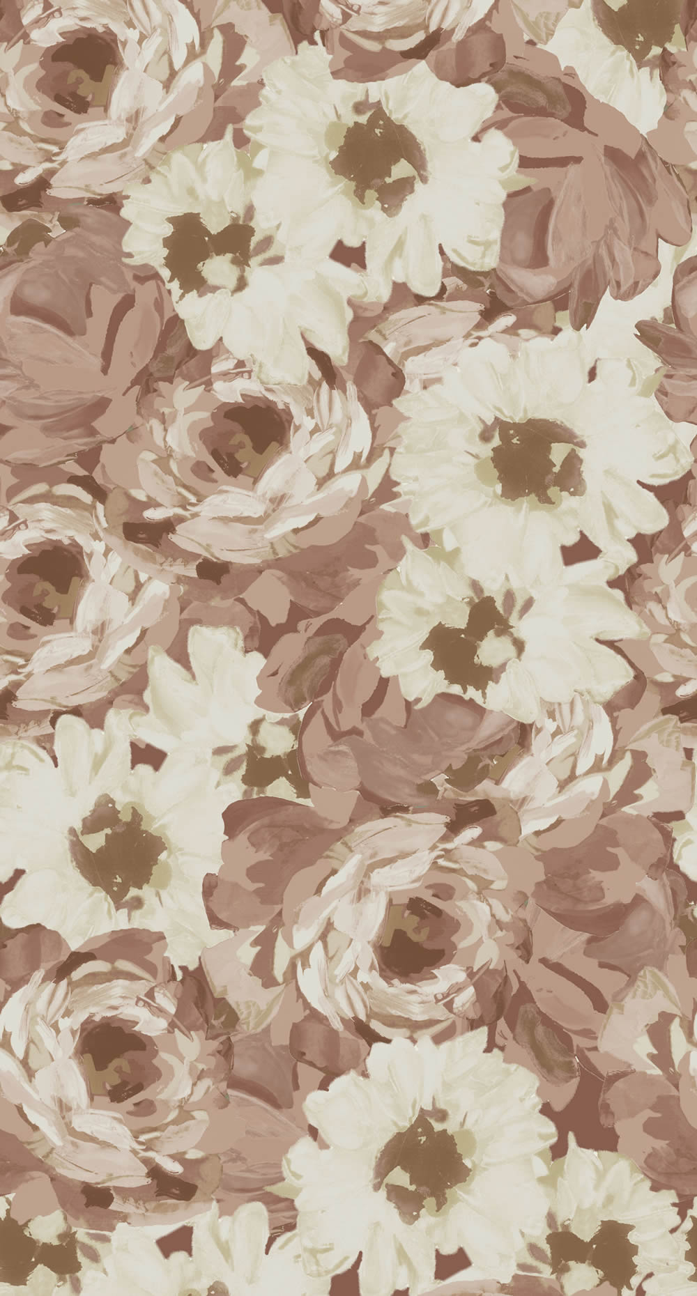 Wandbild Vintage Blumenmuster altrosa 150 x 279 cm 159209