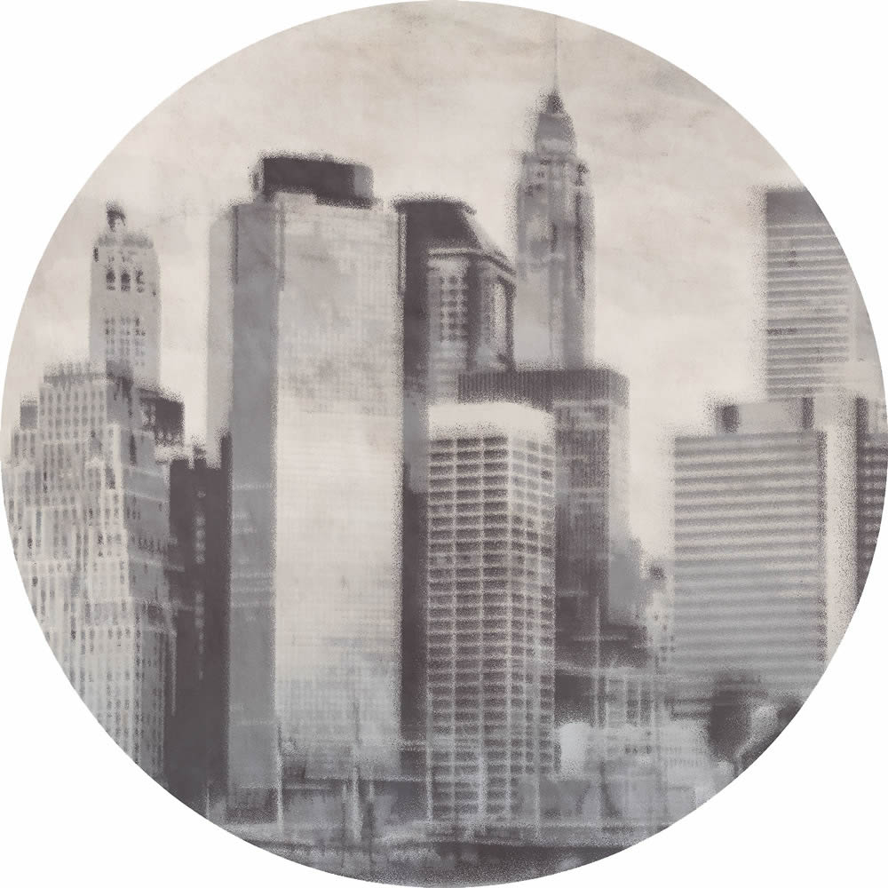 Wandbild Skyline Großstadt vorgekleistert grau 100 x 100 cm