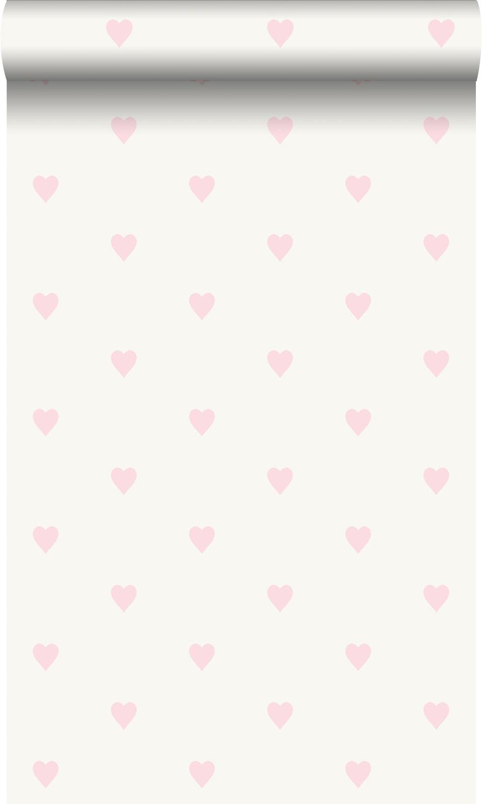 Tapete Herzen rosa cremeweiß glänzend Vlies 347705