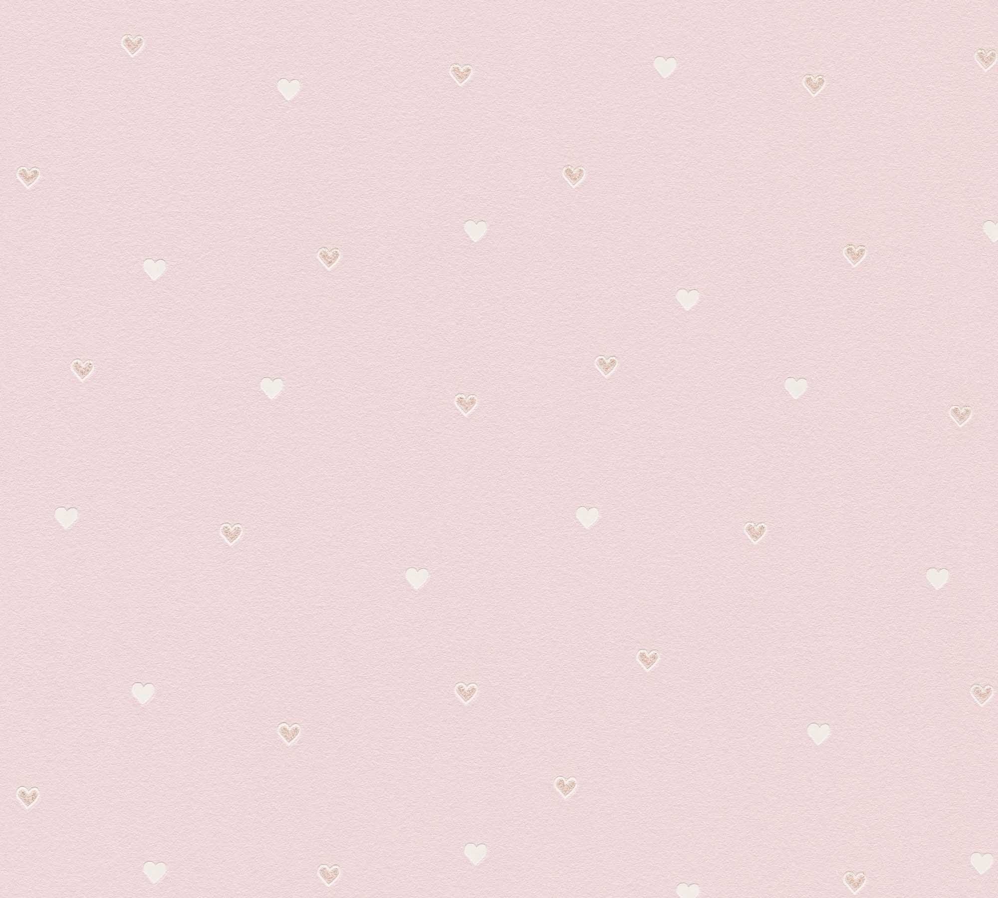 Tapete Herzentapete kleine glitzernde Herzchen rosa Vlies 792123
