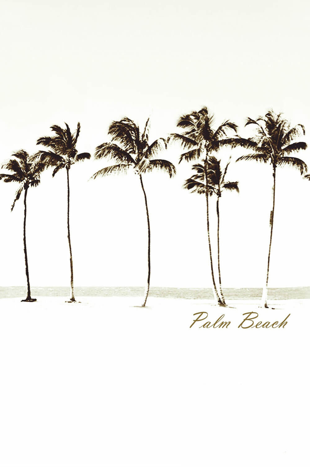 Palms mural black-white