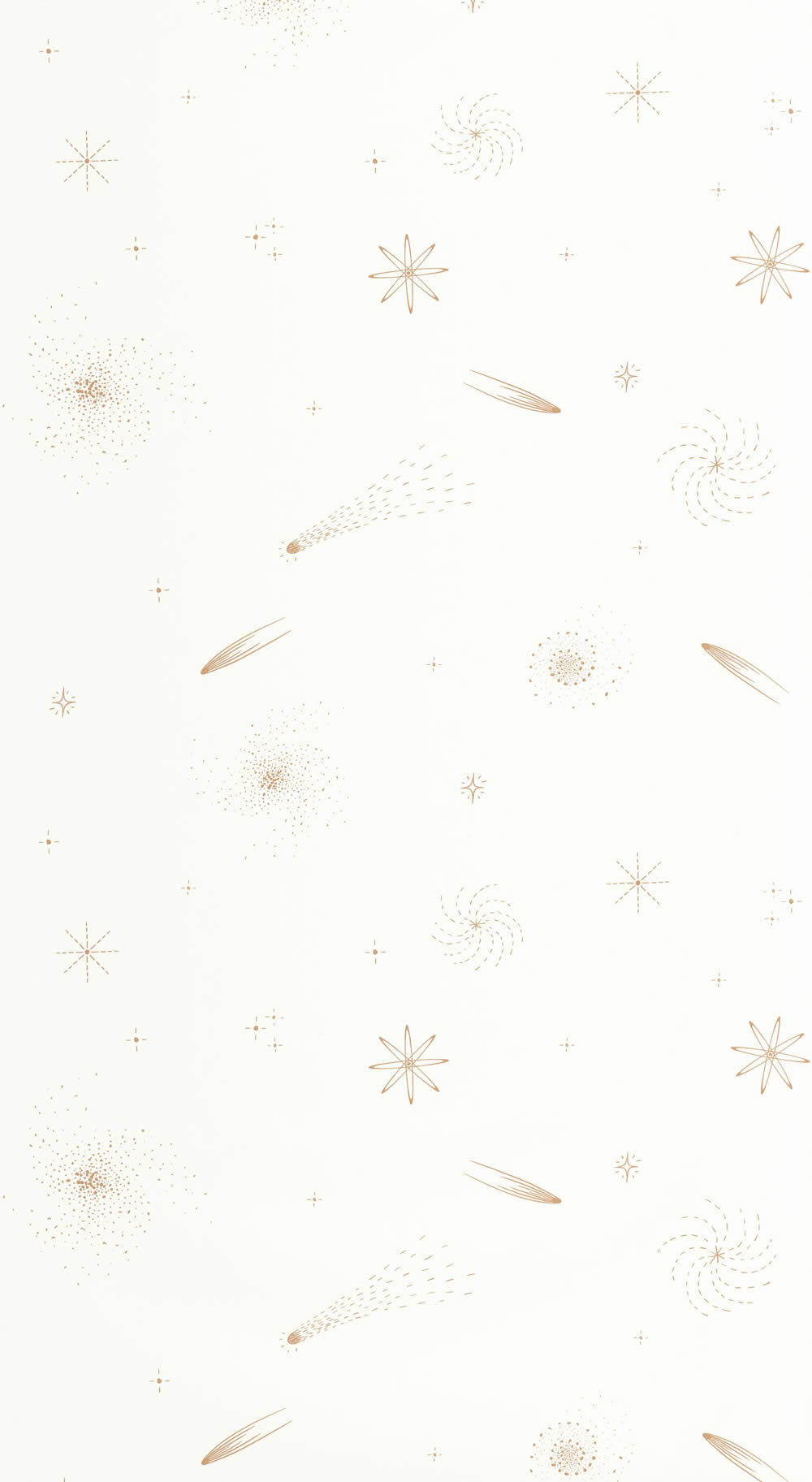 Space non-woven wallpaper elegant planets stars white gold/yellow Les Minis Mondes Caselio MNM105691000