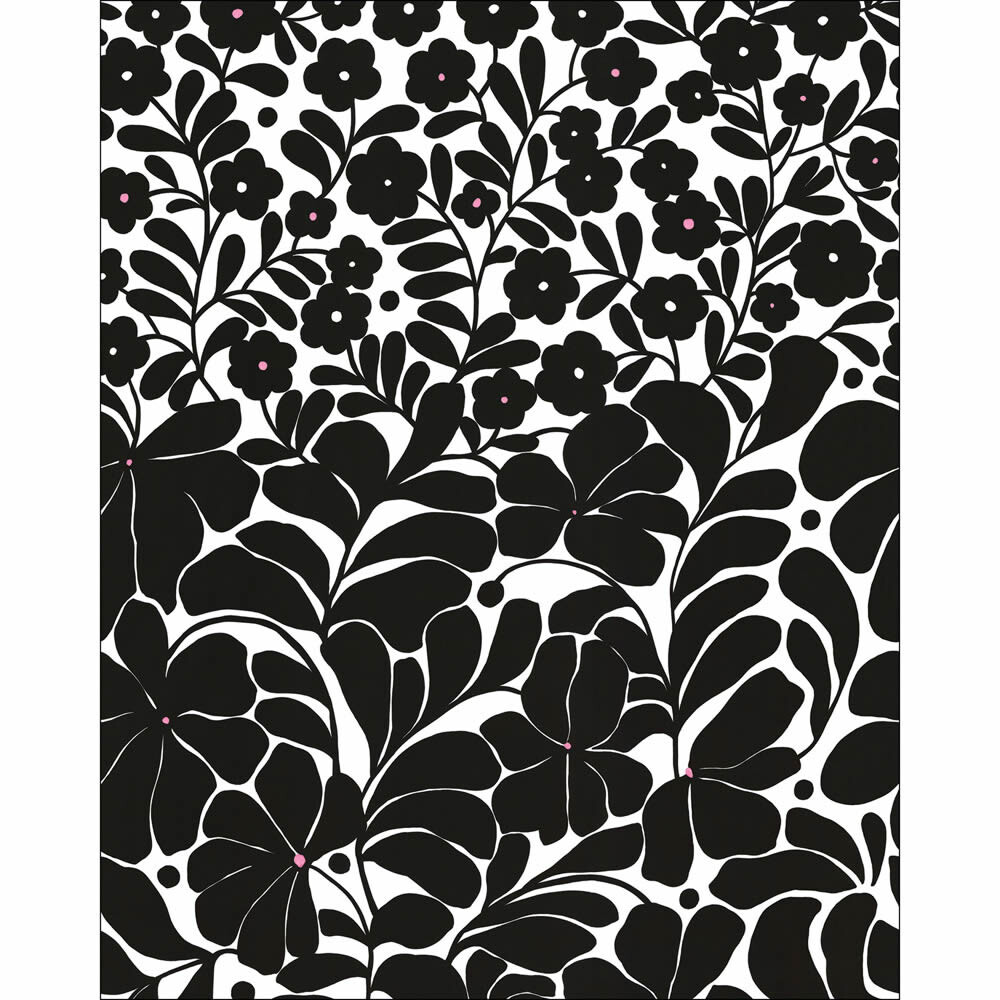 Wandbild S Blumenmuster Rankenmuster Vlies schwarz weiß PMW104849005