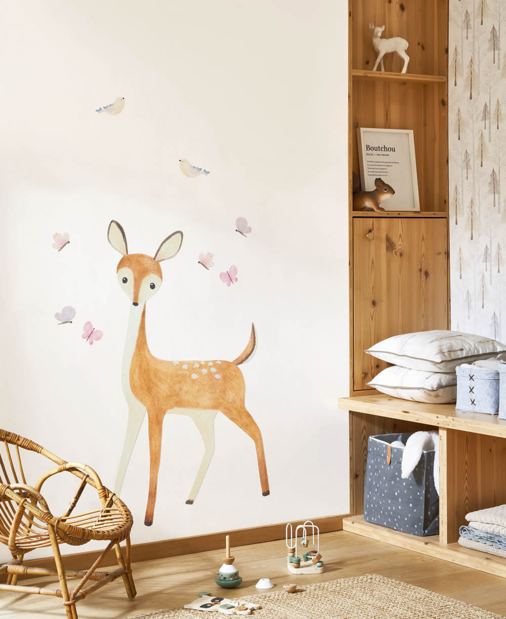 Pastel Wall Art Little Deer Butterflies Once upon a time OUAT88582882-36-OUAT88582882