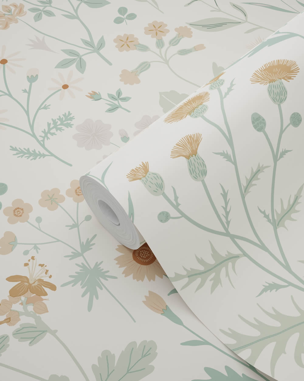 Tapete Scandi Feldblumen pastellfarben creme Vlies 139481