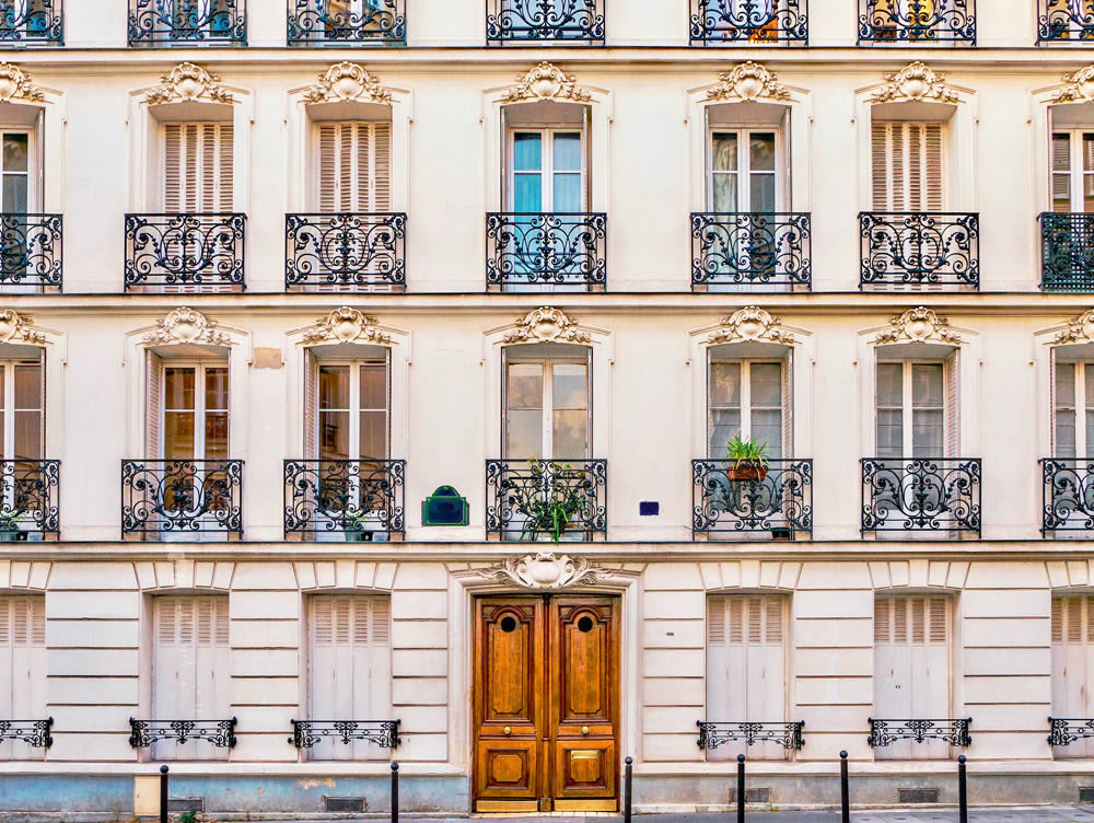 Fototapete 371 x 280 cm französische Hausfassade Paris ML3201