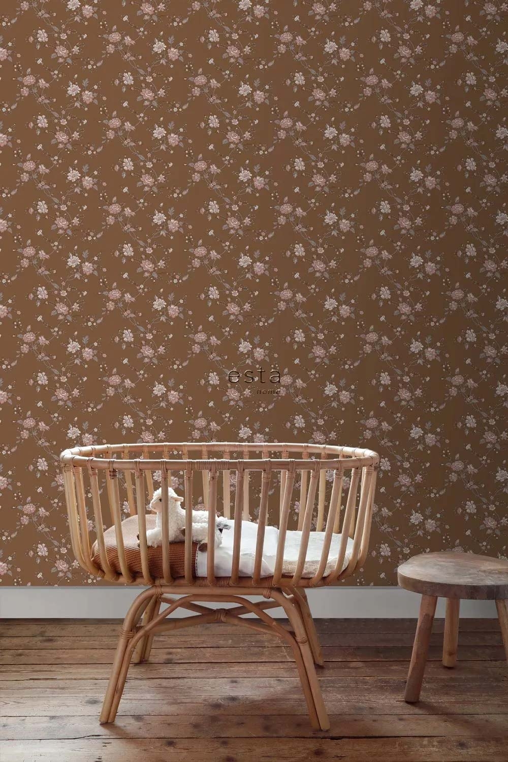 Tapete Romantische Blumen Vintage braun Vlies 139286