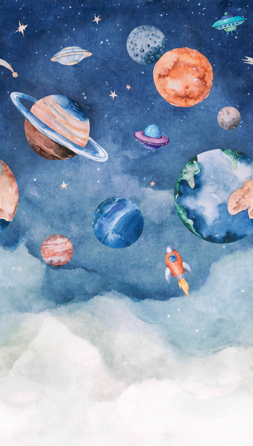 Wandbild 1,59 x 2,80 m Weltraumtapete Planeten Universum A77201