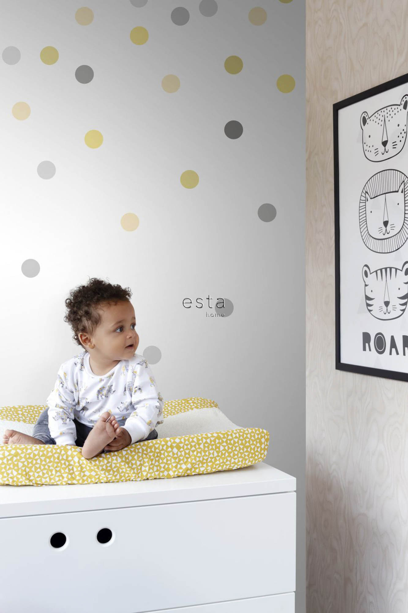 Wandbild Konfetti gelb weiß 200 x 279 cm 158930