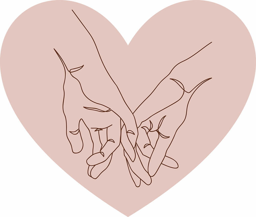 Wandbild Pinky Promise Line Art vorgekleistert 100 x 85,0 cm