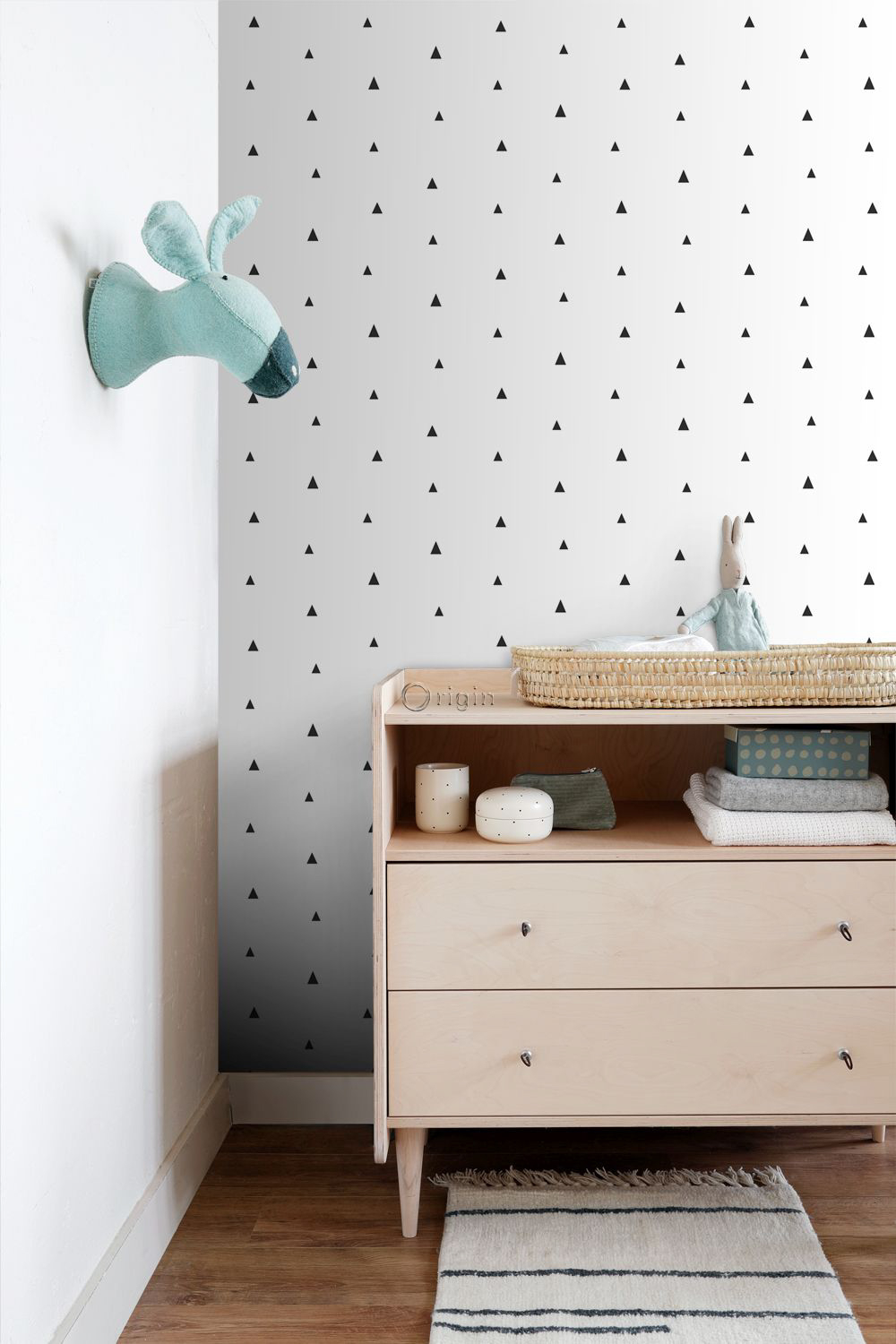 Tapete Vliestapete Dreiecke minimalistisch Scandi schwarz weiß 347681