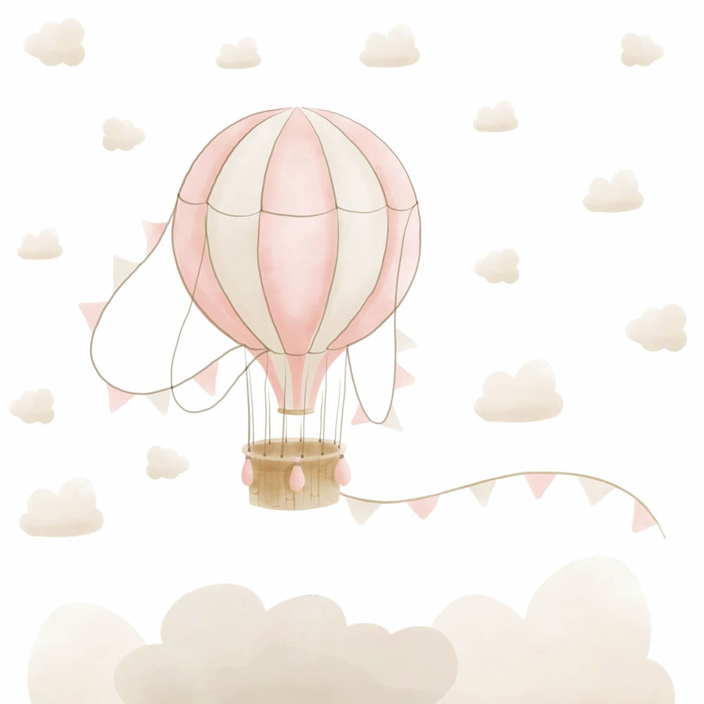 Leinwandbild Heißluftballon über den Wolken DD129392 30 x 30 cm