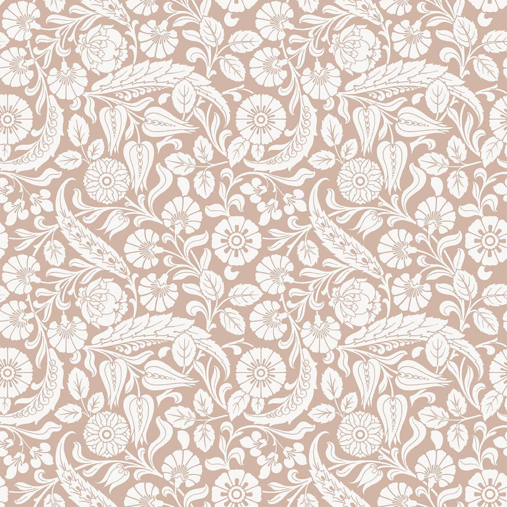 Vintage Blumentapete Blumen Blätter rosa 139330