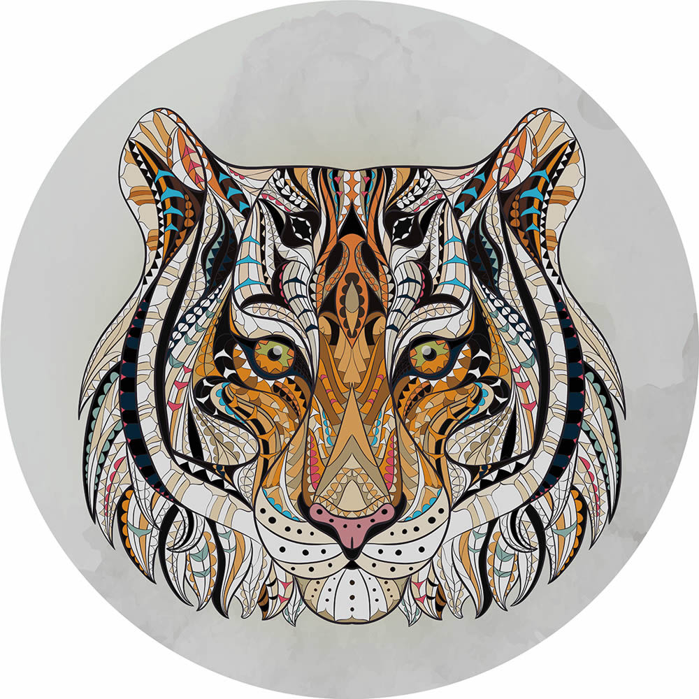 Wandbild Tigerkopf künstlerisch vorgekleistert 100 x 100 cm