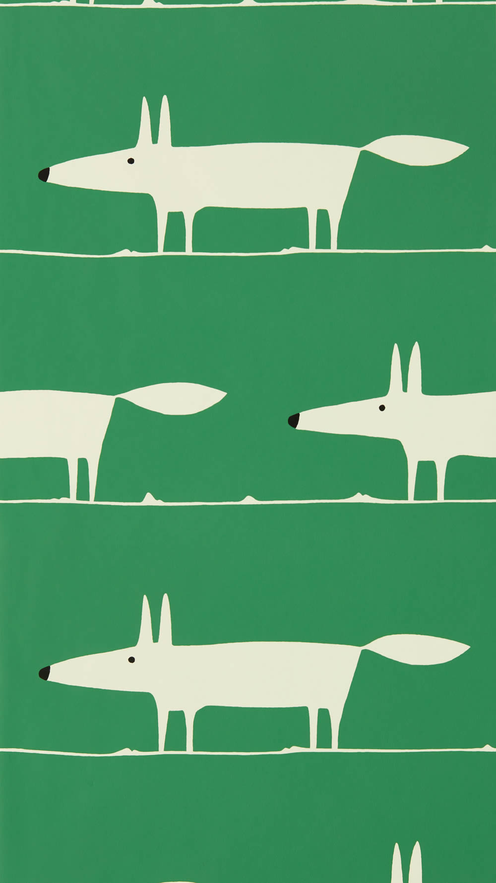Tapete Fuchs Tapete Mr Fox Scandi grün weiß NART112793