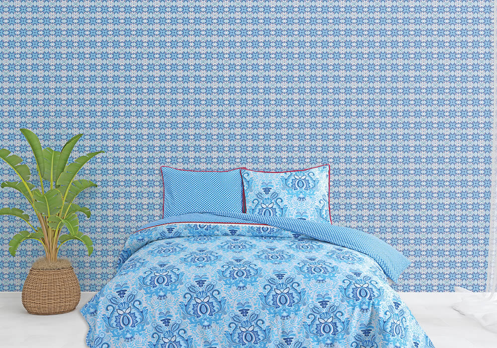 Wandbild Blumen Blau Kaleidoskop-65-TD4045