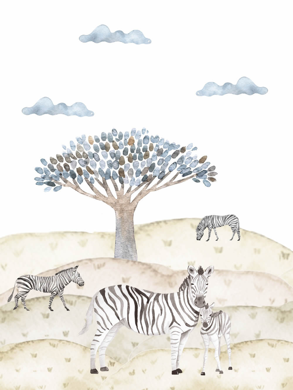 Canvas picture in the wild Safari Zebra DD129417 30 x 40 cm