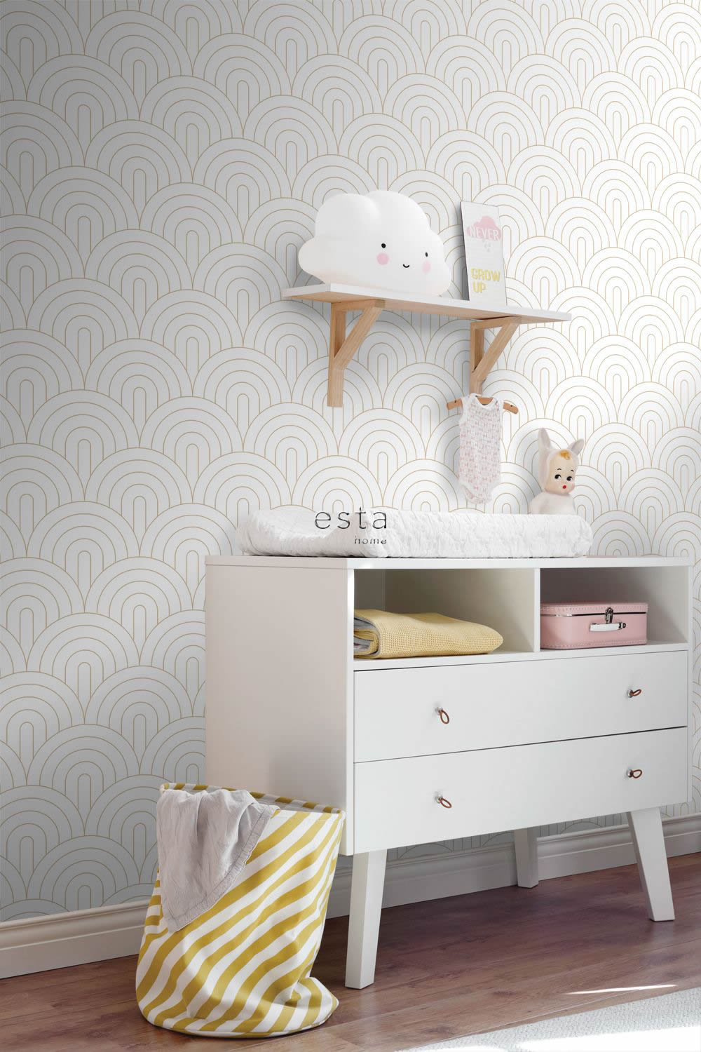 Tapete Boho geometrisch weiß Vlies 139215